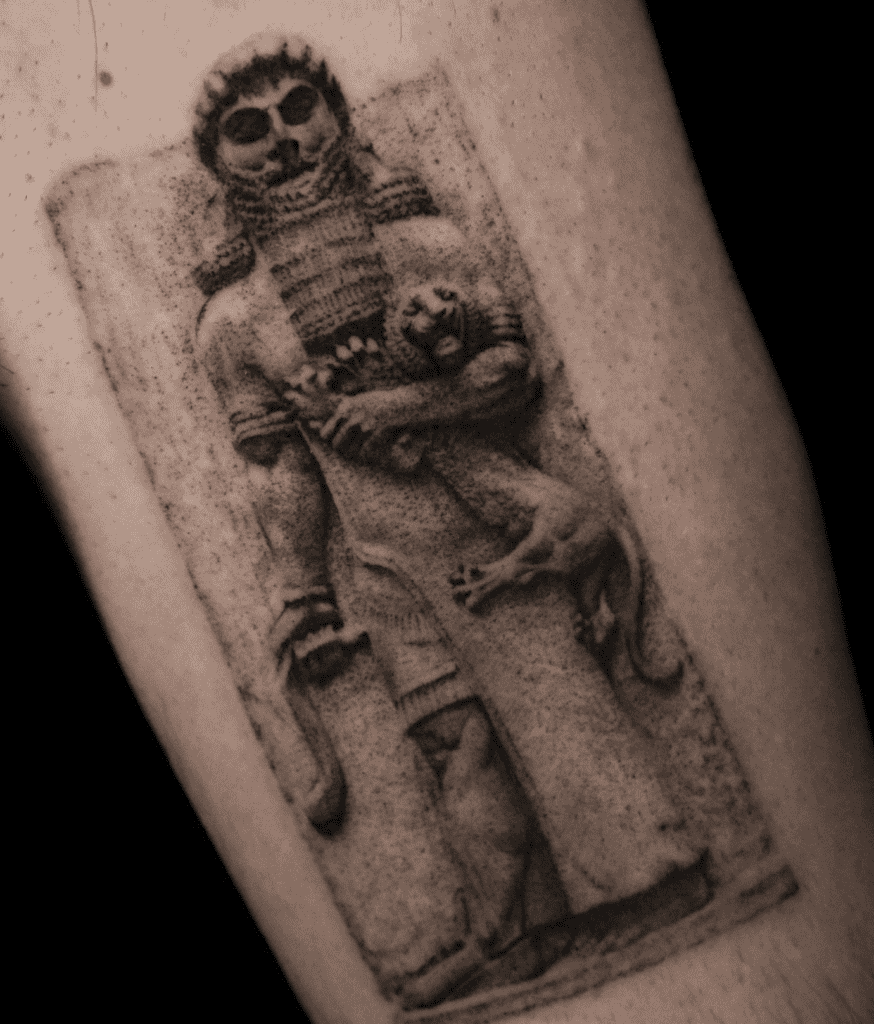 Gilgamesh Carving Mesopotamian Mythology Tattoo