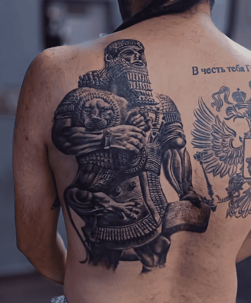 Gilgamesh Statue Mesopotamian Mythology Tattoo