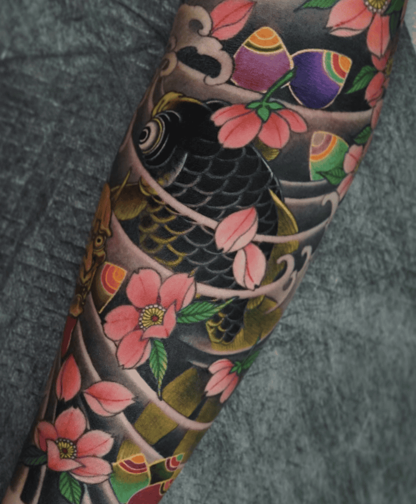 Goldfish Black Irezumi Tattoo