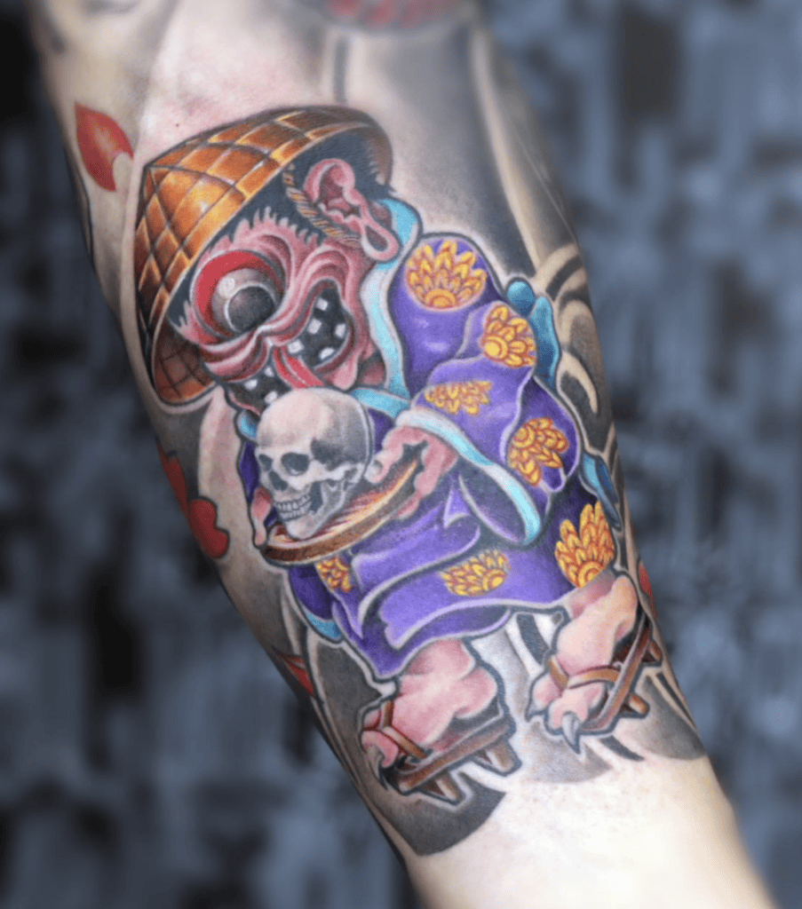 Hitotsume-kozō Skull Japanese Mythology Tattoo