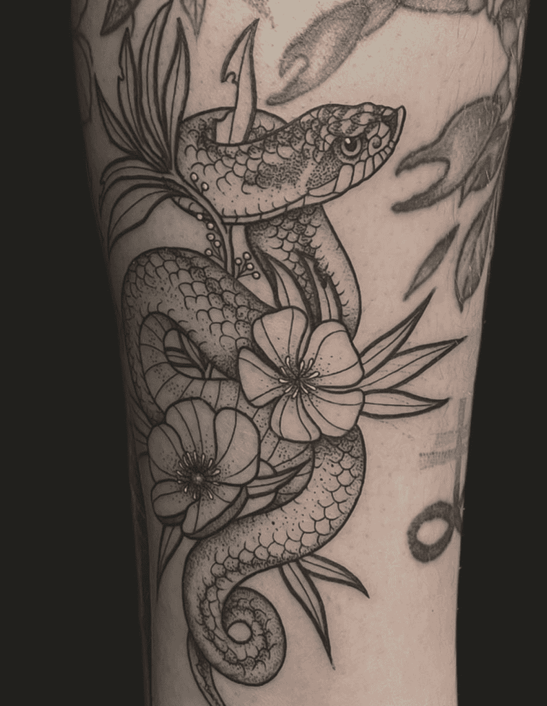 Hognose Flower Snake Tattoo