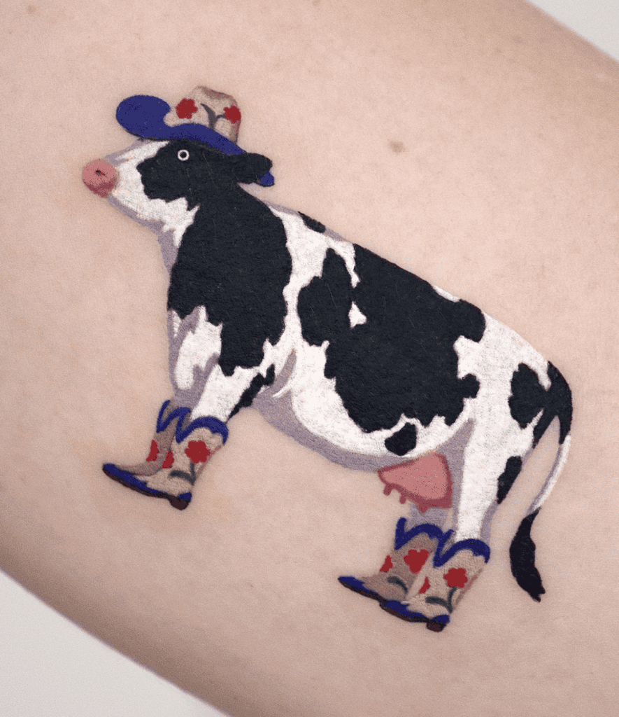 Holstein Friesian Cowboy Bovine Tattoo
