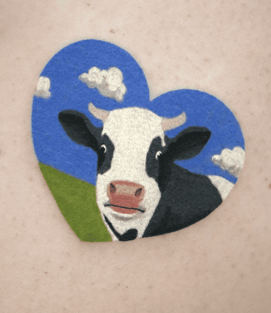 Holstein Friesian Heart Bovine Tattoo