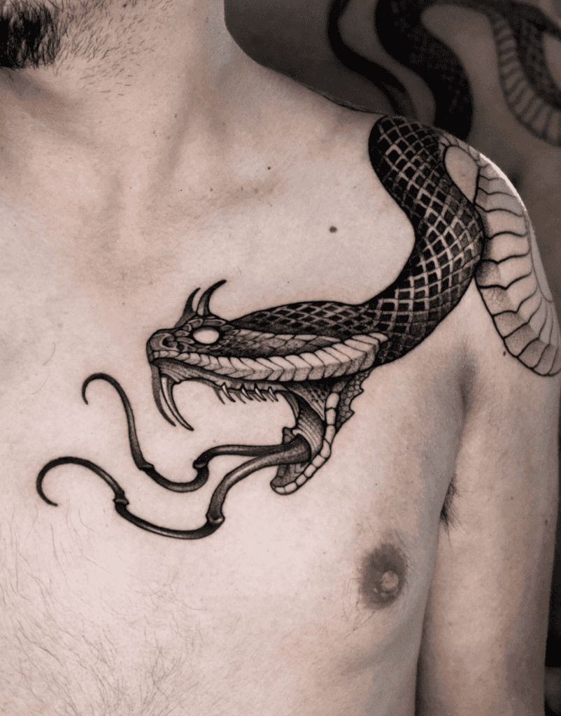 Horned Viper Snake Tattoo