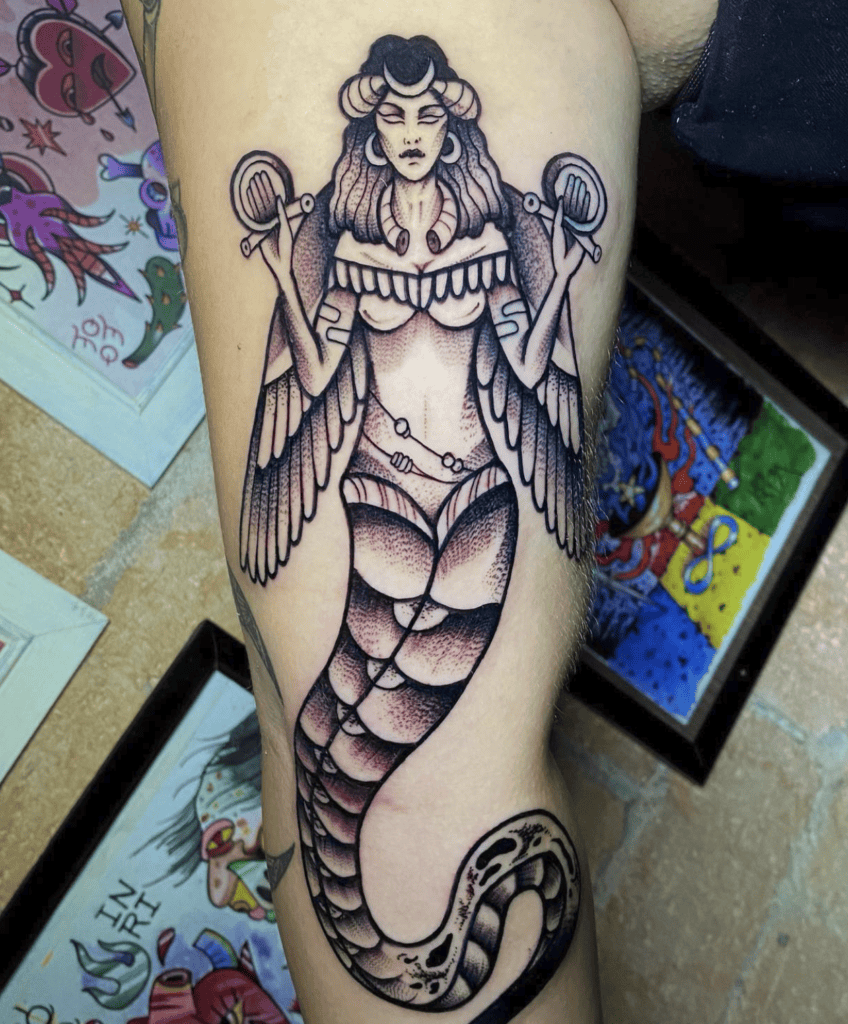 Inanna Serpent Mesopotamian Mythology Tattoo