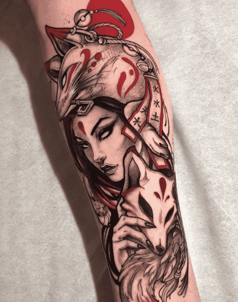 Inari Ōkami Human Japanese Mythology Tattoo