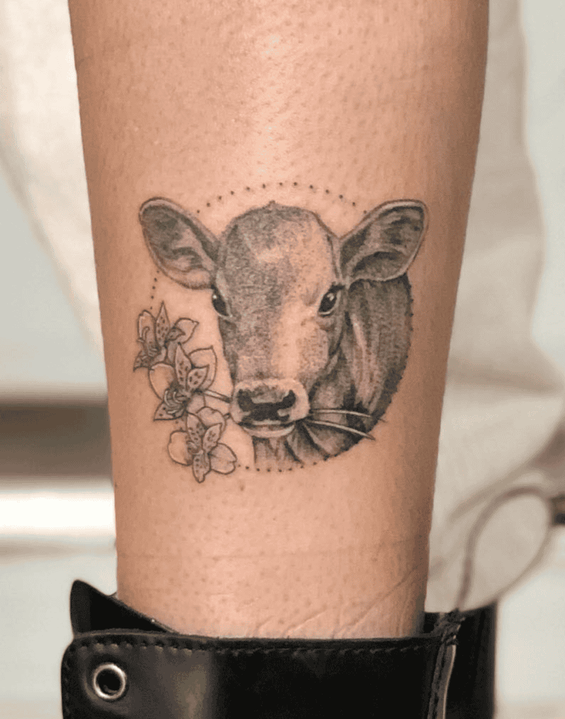 Jersey Cattle Calf Bovine Tattoo