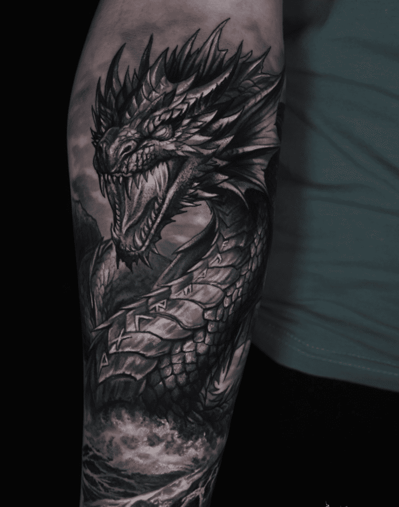 Jörmungandr Fierce Snake Tattoo