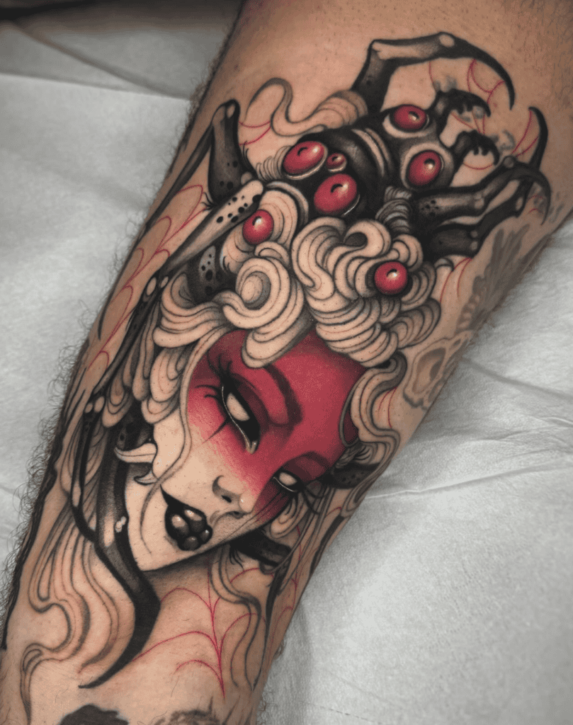 Jorōgumo Creepy Japanese Mythology Tattoo