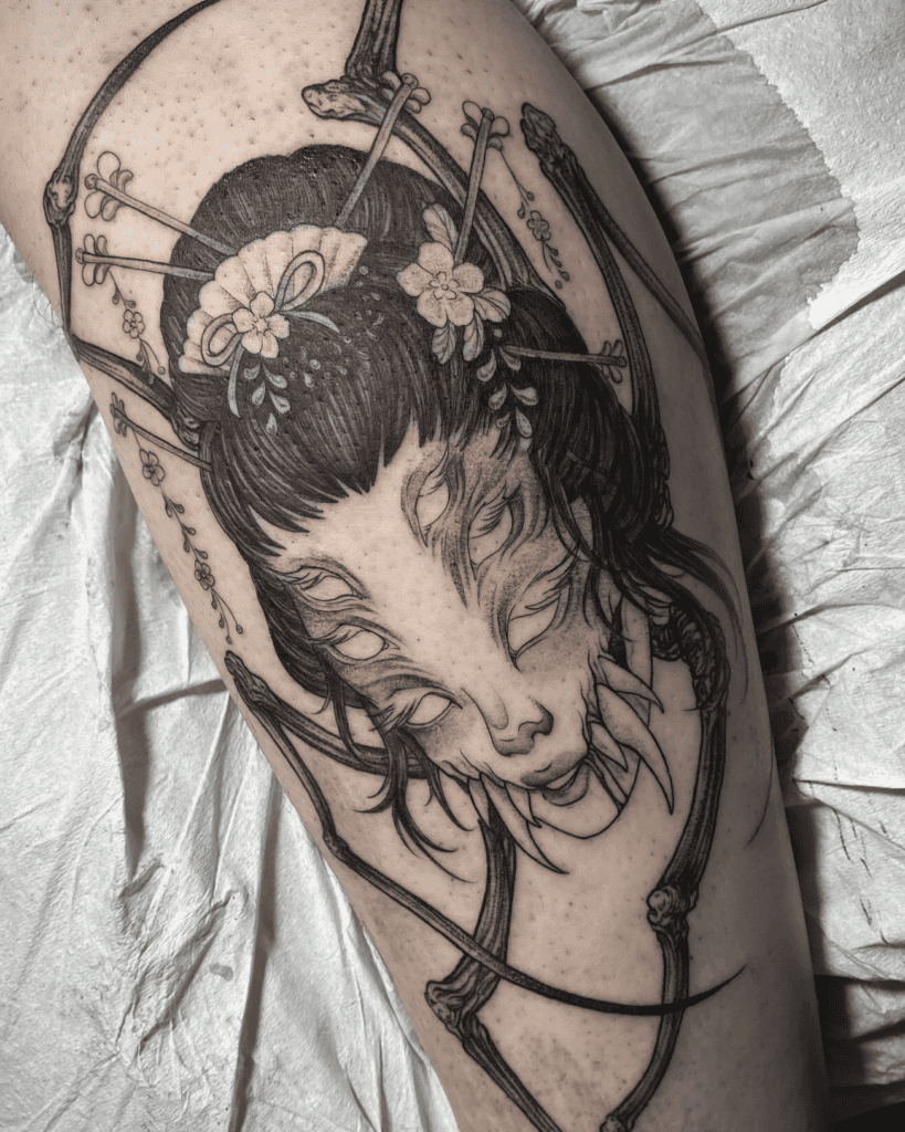 Jorōgumo Eyes Japanese Mythology Tattoo