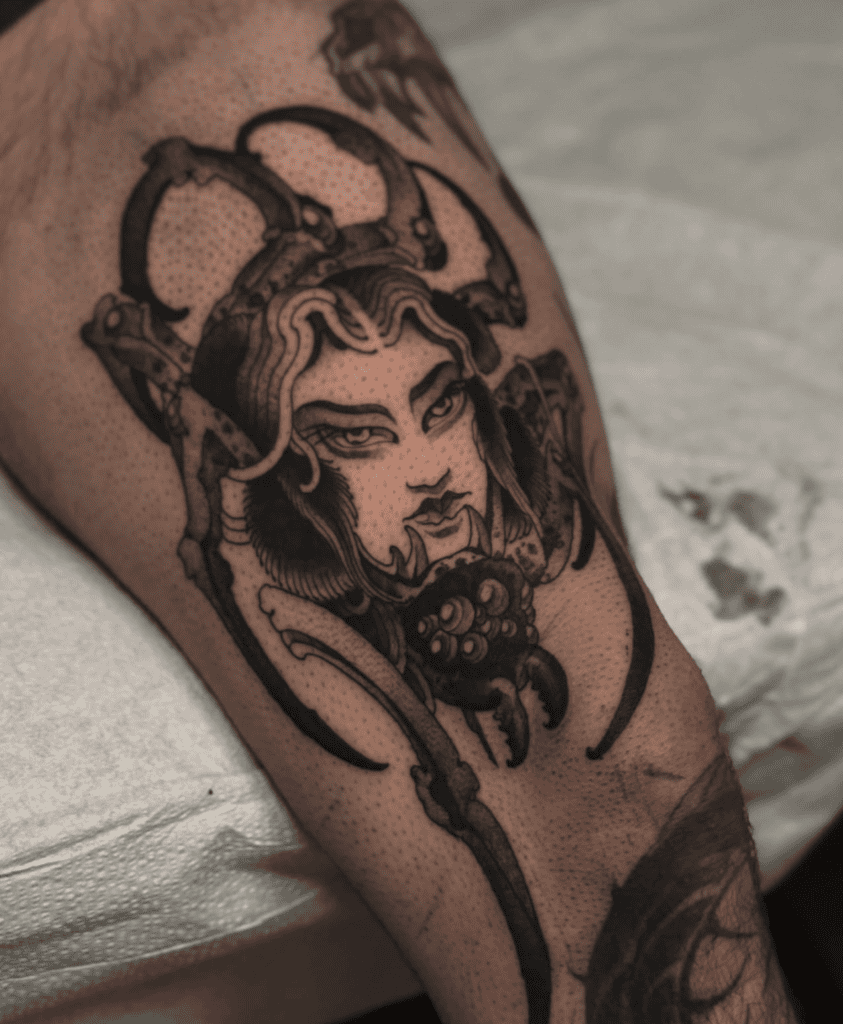 Jorōgumo Face Japanese Mythology Tattoo