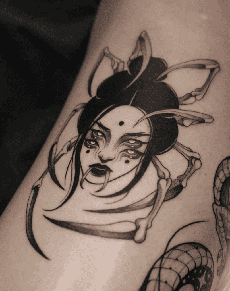 Jorōgumo Geisha Japanese Mythology Tattoo