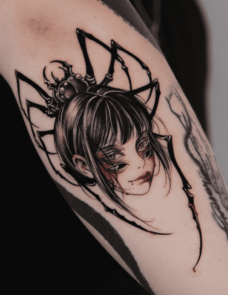 Jorōgumo Spider Japanese Mythology Tattoo