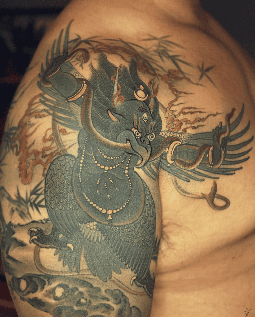 Karasu Tengu Japanese Mythology Tattoo
