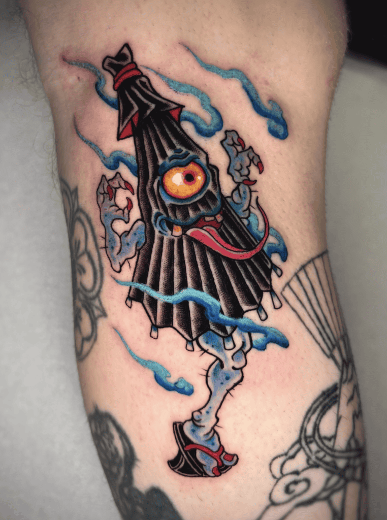 Kasa-obake Scary Japanese Mythology Tattoo
