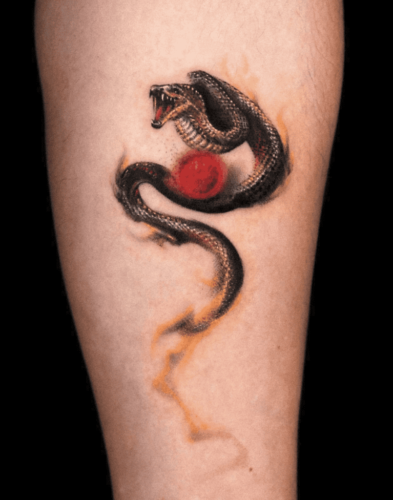 King Cobra Strike Snake Tattoo