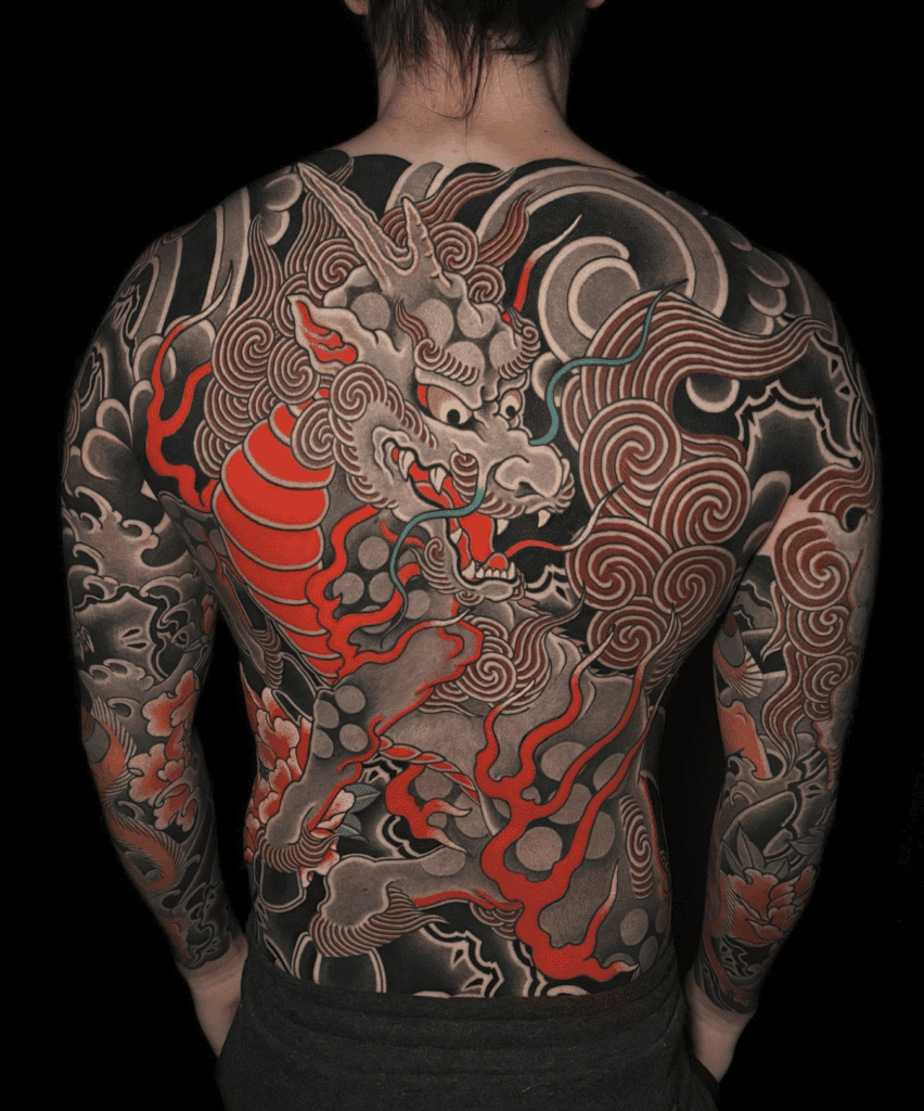 Kirin Black Irezumi Tattoo