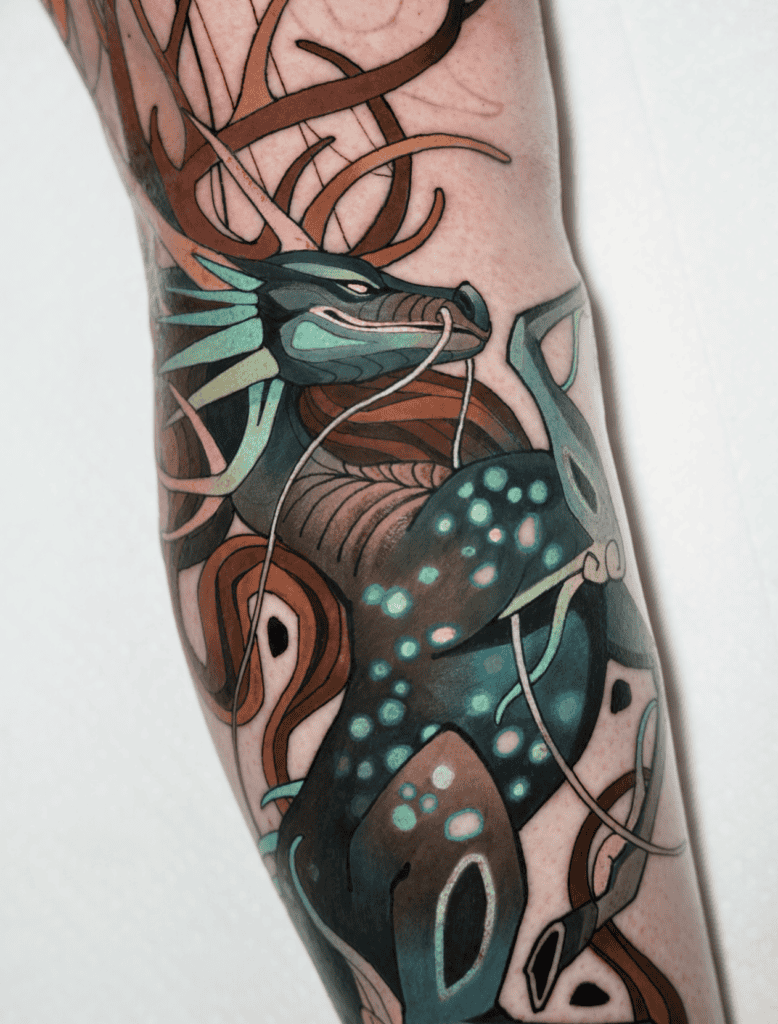 Kirin Elegant Japanese Mythology Tattoo