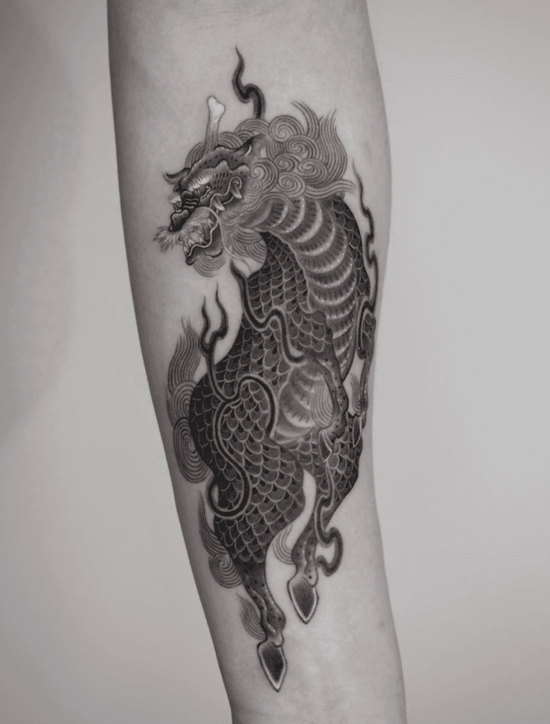 Kirin Japanese Mythology Tattoo