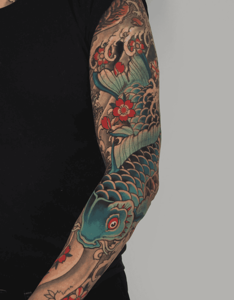 Koi Blue Irezumi Tattoo