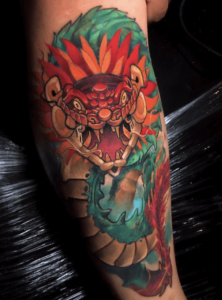 Kukulkan Diety Snake Tattoo