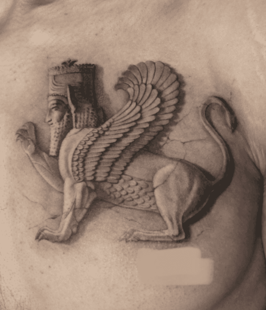 Lamassu Carving Mesopotamian Mythology Tattoo