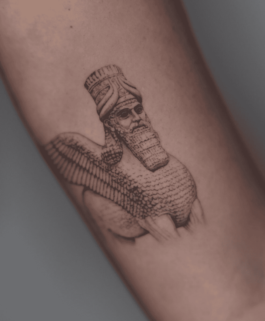 Lamassu Simple Mesopotamian Mythology Tattoo