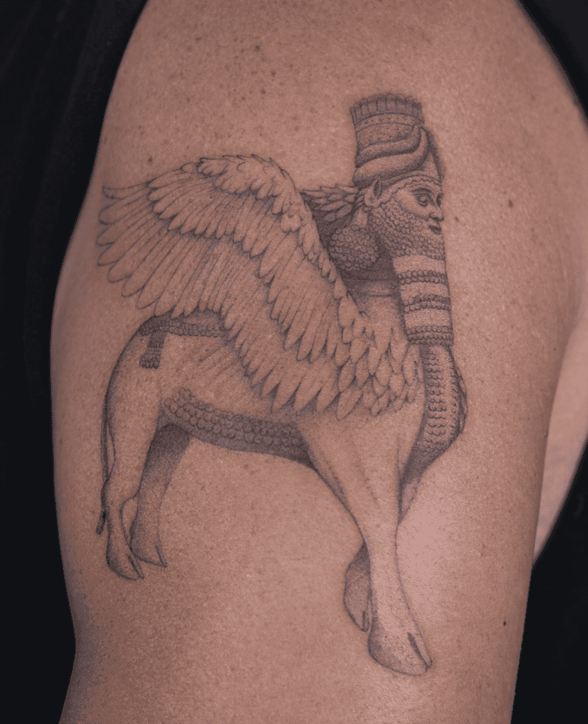 Lamassu Stance Mesopotamian Mythology Tattoo