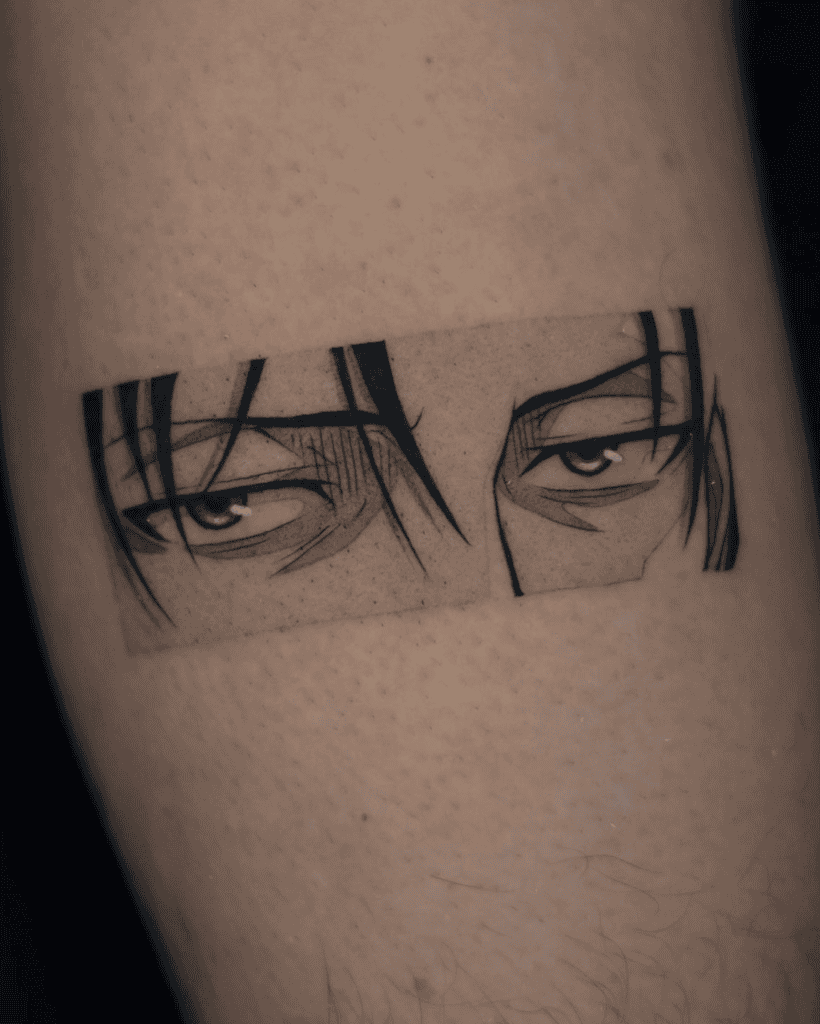 Levi Ackerman Frame eyes Attack on Titan Tattoo