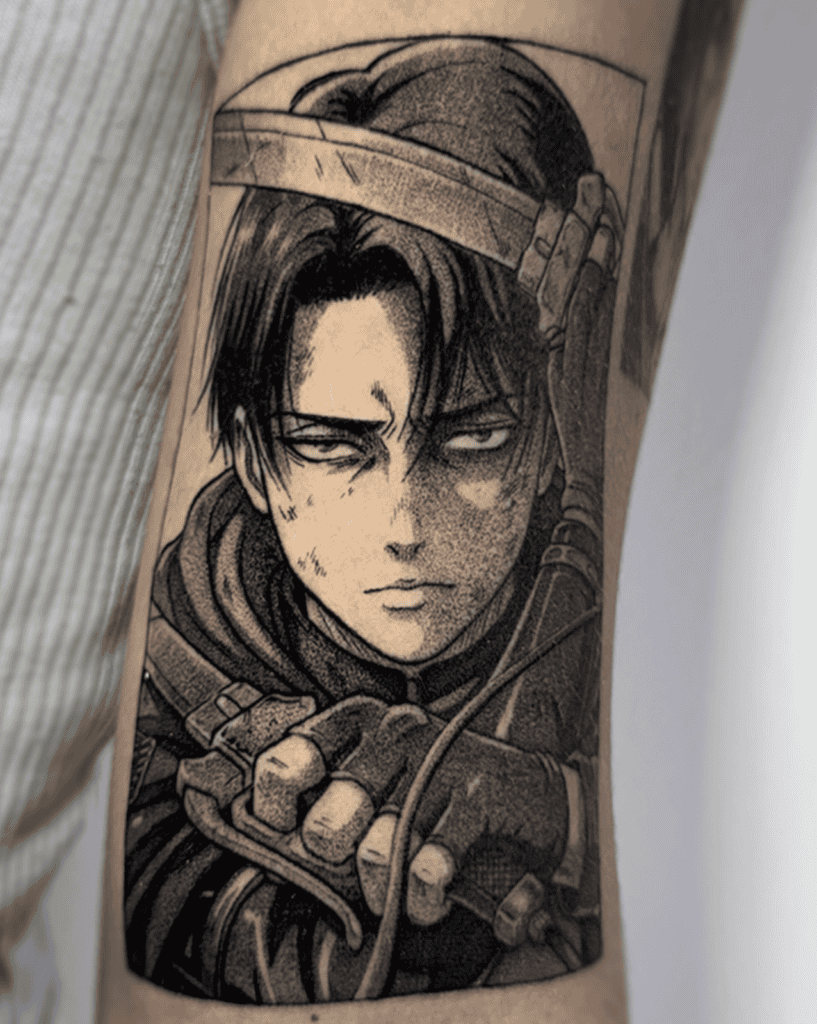 Levi Ackerman Swords Attack on Titan Tattoo