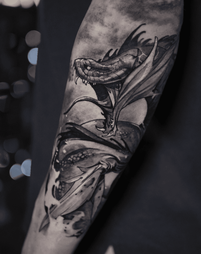 Leviathan Fierce Snake Tattoo
