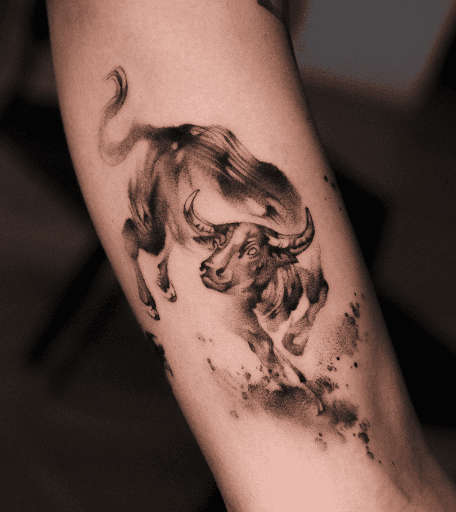 Lunar Zodiac Ox Painting Tattoo