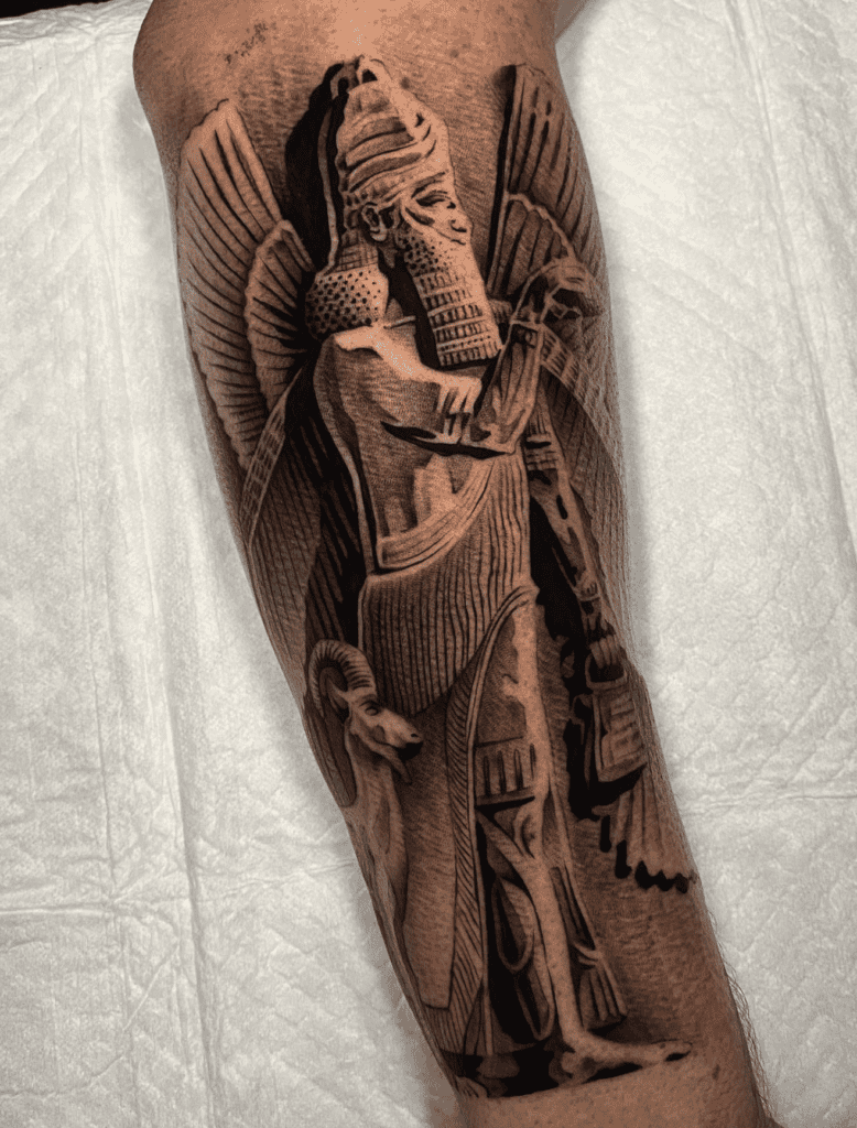 Marduk Carving Mesopotamian Mythology Tattoo