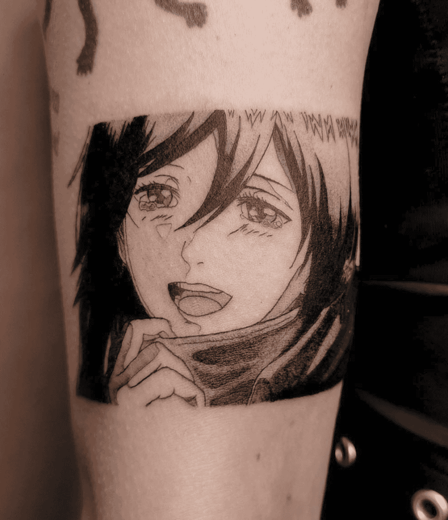 Mikasa Ackerman Tears Attack on Titan Tattoo