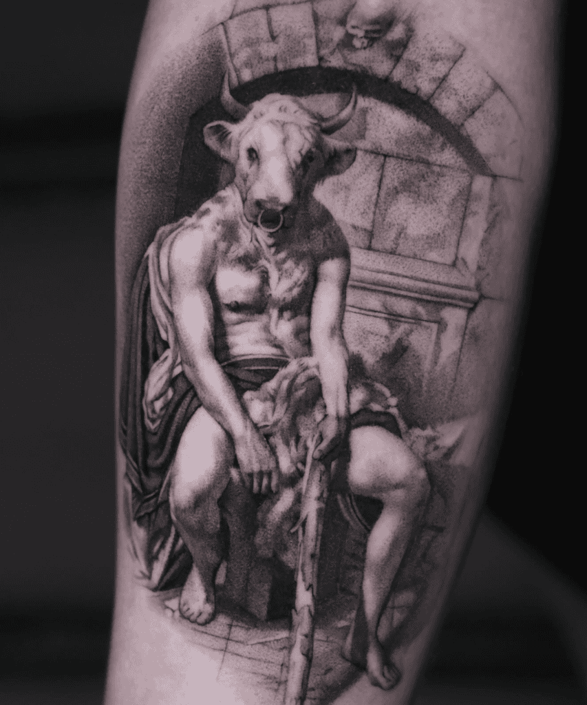 Minotaur Painting Bovine Tattoo