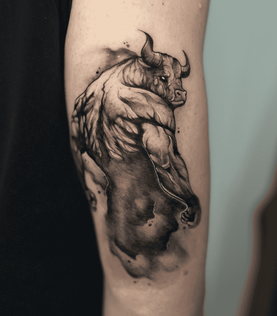 Minotaur Pose Bovine Tattoo