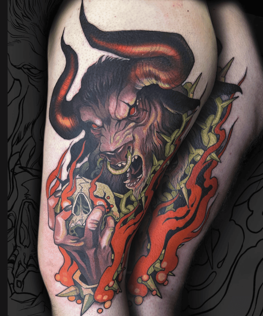 Minotaur Power Bovine Tattoo