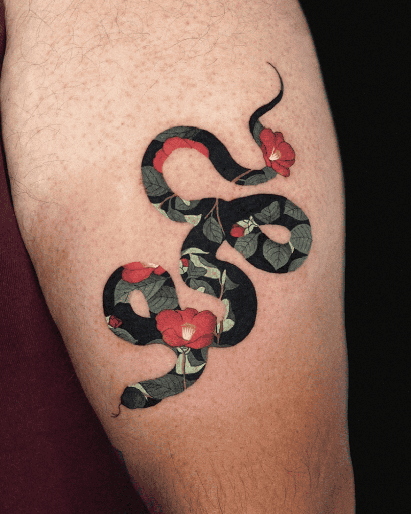 Miscellaneous Flower Snake Tattoo