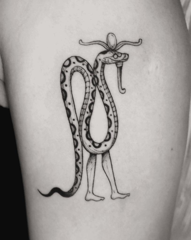 Nehebkau Legs Snake Tattoo