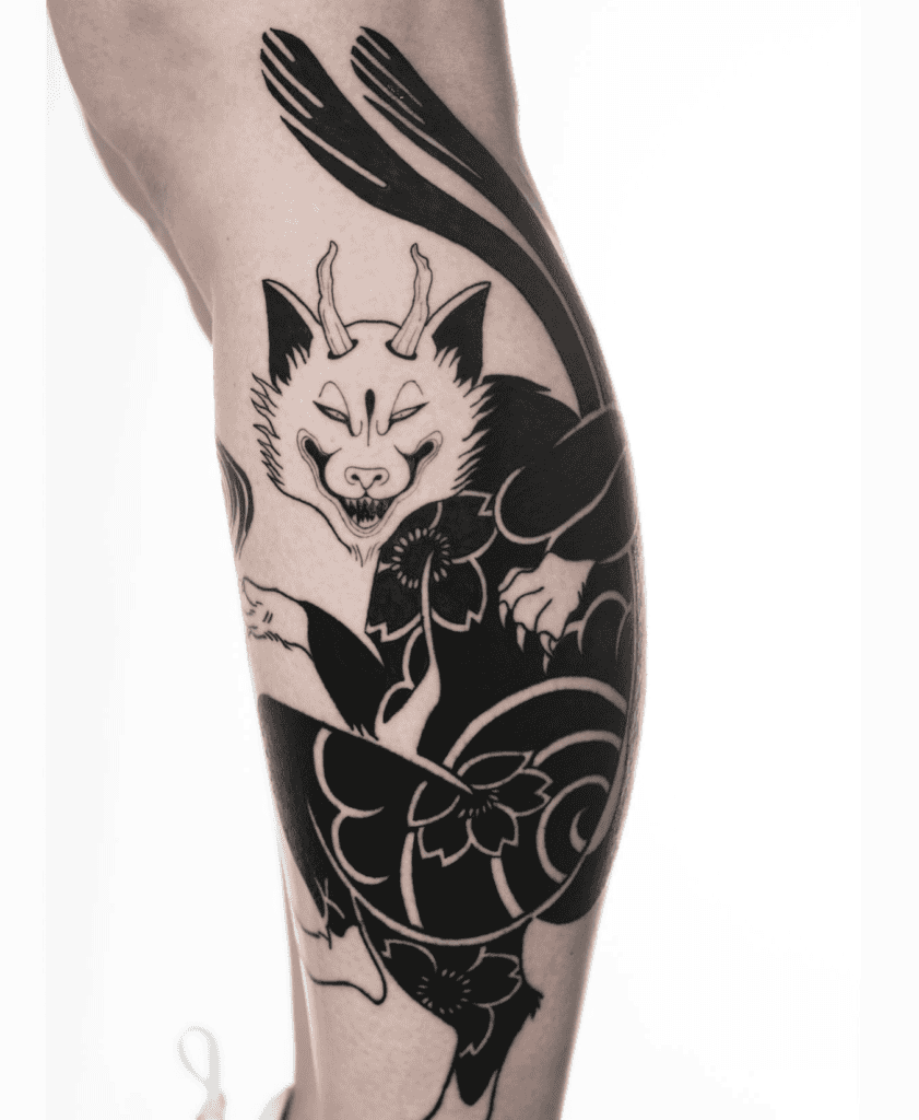 Nekomata Japanese Mythology Tattoo