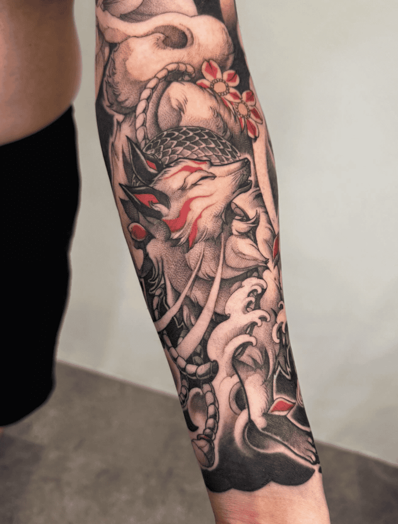 Nine-tailed Fox Irezumi Tattoo