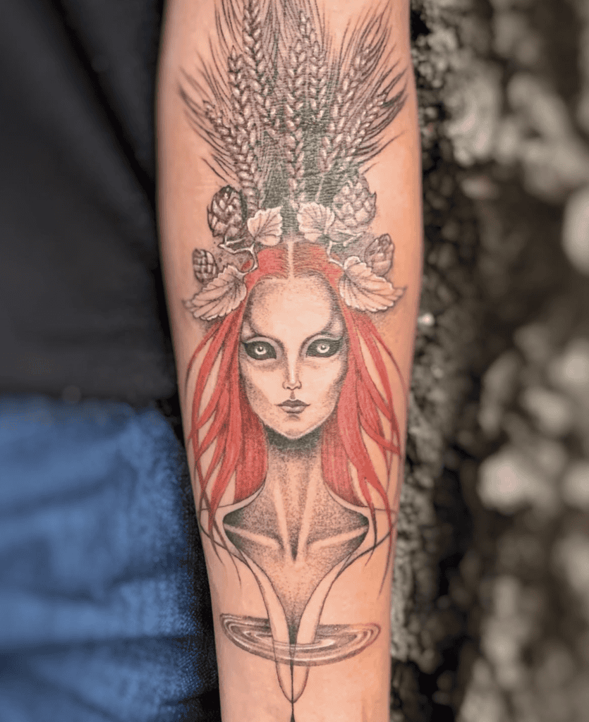 Ninkasi Deity Mesopotamian Mythology Tattoo