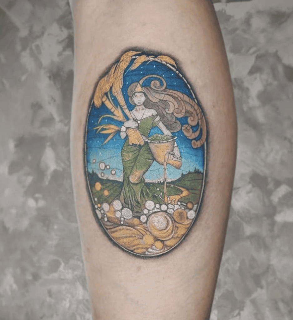 Ninkasi Frame Mesopotamian Mythology Tattoo