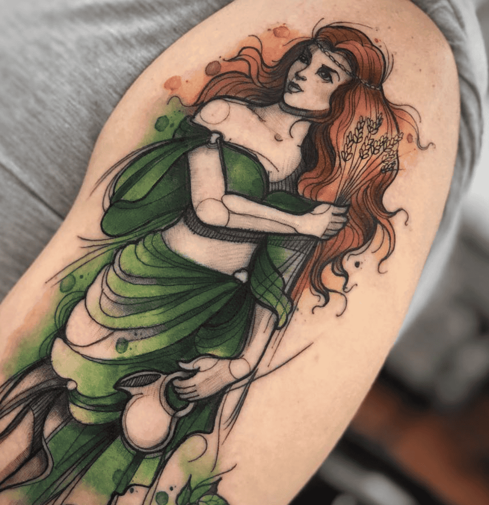 Ninkasi Goddess Mesopotamian Mythology Tattoo