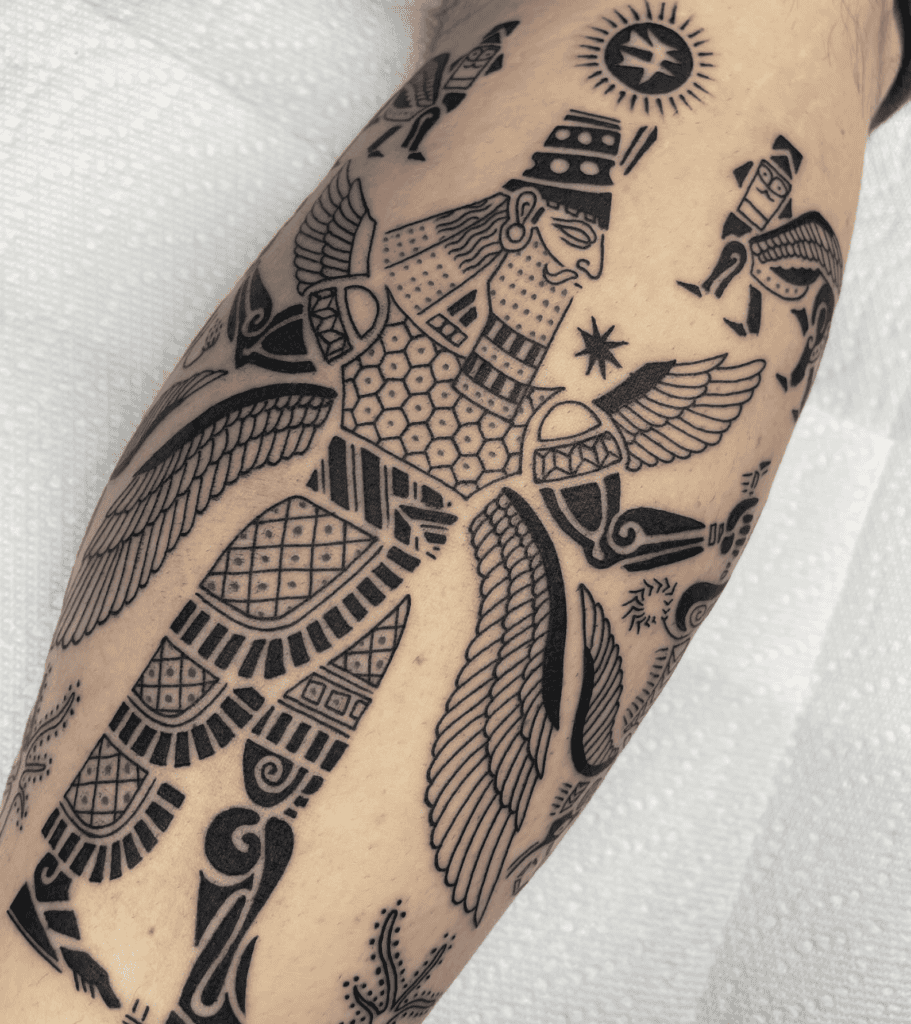 Ninurta Diety Mesopotamian Mythology Tattoo