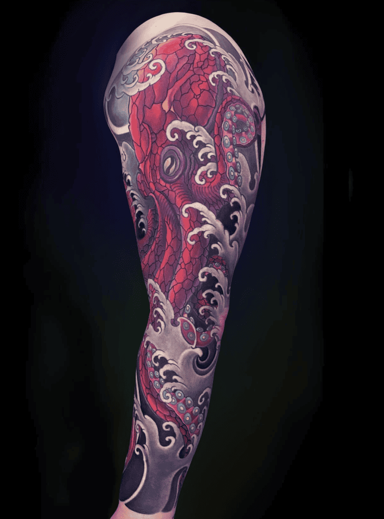 Octopus Water Irezumi Tattoo