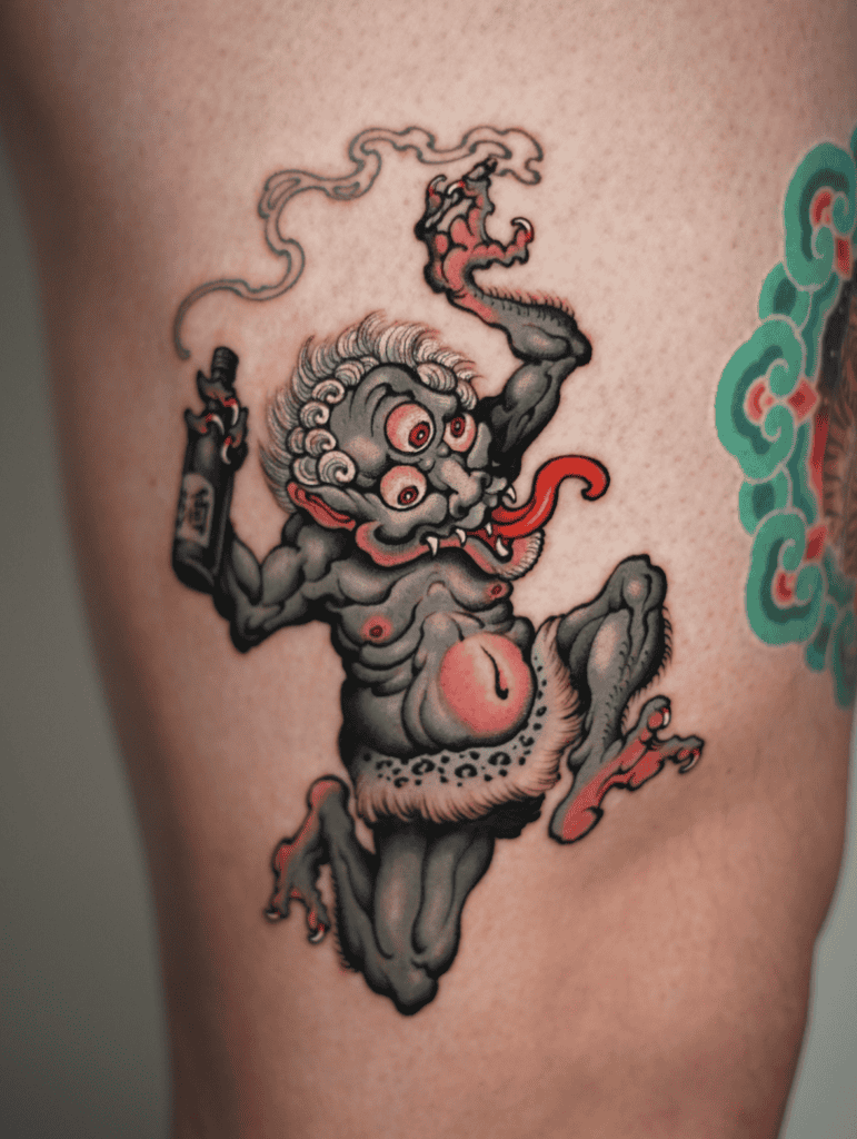 Oni Party Japanese Mythology Tattoo