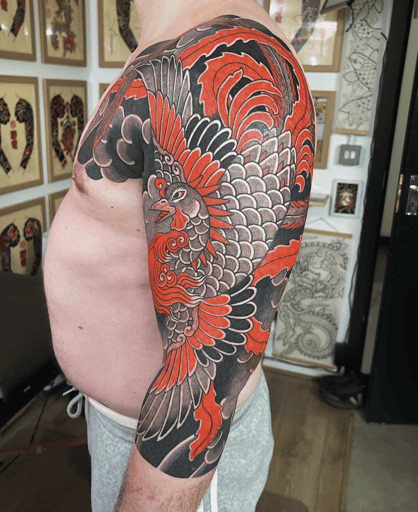 Phoenix Black Irezumi Tattoo