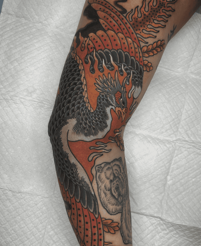 Phoenix Flame Irezumi Tattoo