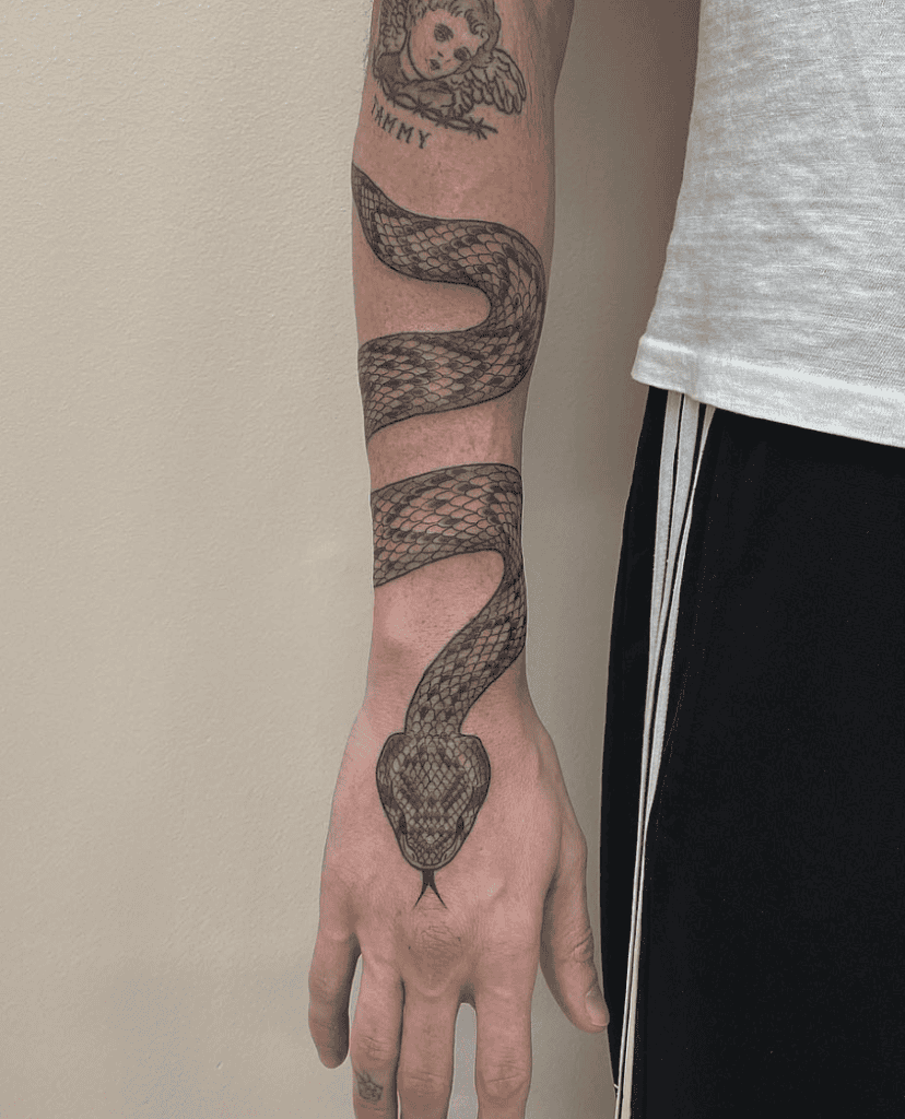 Puff Adder Coil Snake Tattoo
